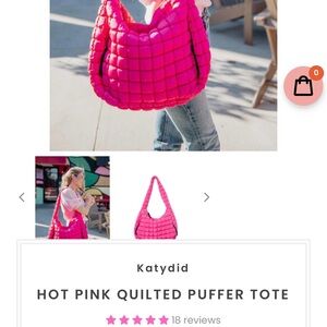 Katydid Vibrant Pink Quilted Tote